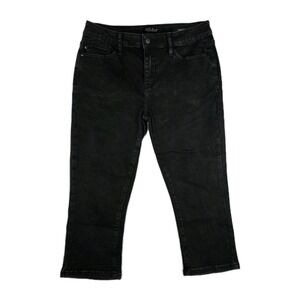 Judy Blue Jeans Womens Size 7/28 Capri Fit Dark Wash Black Denim Capri‎ Pants